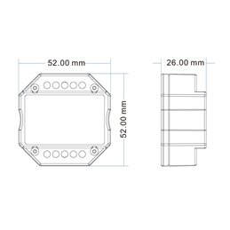 controller LED iNatus RF per strisce LED monocolore, bicolore, RGB o RGB+W