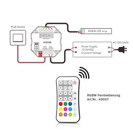 iNatus RF LED controller for single colour, dual colour, RGB, or RGB+W LED strips (contrôleur de LED RF iNatus pour bandes de LE