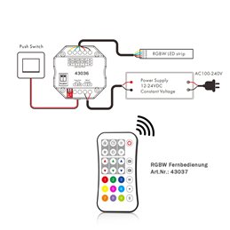 iNatus RF LED controller for single colour, dual colour, RGB, or RGB+W LED strips