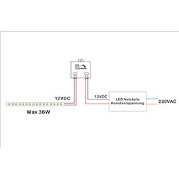 "EZDIM" 3 levels (10%-50%-100%) LED dimmer 12V-24V DC 3A Max for dimmable LED luminaire