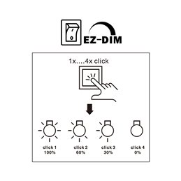 "EZDIM" 3 stappen LED dimmer 12V-24V DC 3A Max voor dimbare LED armatuur