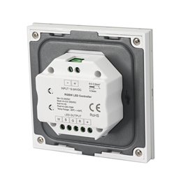 control de pared "iNatus" RGBW de 4 canales, cristal táctil blanco 12-24VDC