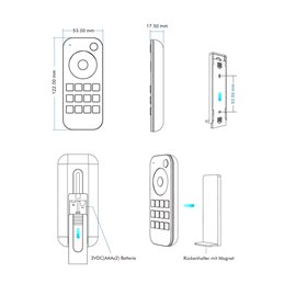 Multifunctionele afstandsbediening RGB+W 4 zones