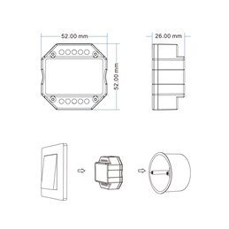 Contrôleur ZigBee 230V actionneur de gradation encastré interrupteur de gradation max. 200W LED 400W halogène