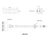 Cable de distribución Gartus de 3 vías 12 V para exteriores