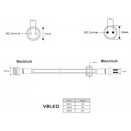 VBLED - LED-Lampe, LED-Treiber, Dimmer online beim Hersteller kaufen|Verlängerungskabel für GARTUS Stecksystem, 5m, schwarz