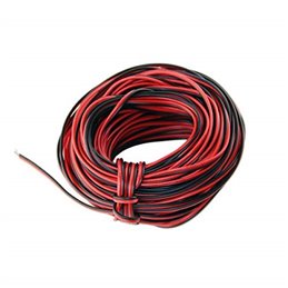câble de rallonge de 20 mètres -22 AWG - Noir/Rouge