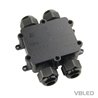 Junction box - Cable connector - IP68 Waterproof - For 4 cables - 4 to 14 mm