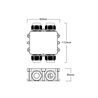 Junction box - Cable connector - IP68 Waterproof - For 4 cables - 4 to 14 mm