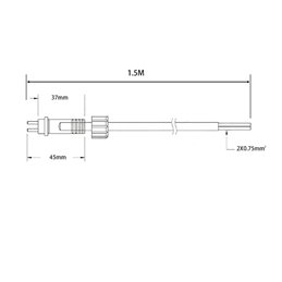 Cable alargador de exterior Gartus de 1,5 m 12 V con un enchufe macho