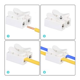 Kabelklem voor Electro Kabel Veer Draadconnector aansluitblok, Wit, CH-2