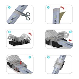 Professional RGBW LED Strip Connectors 12mm 5PIN without soldering