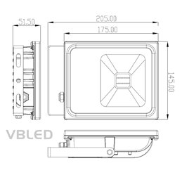 VBLED - LED-Lampe, LED-Treiber, Dimmer online beim Hersteller kaufen|VBLED LED Flutlichtstrahler 20W