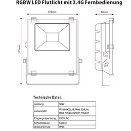 Foco LED VBLED RGB+W 50W