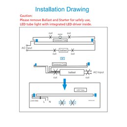 VBLED - LED-Lampe, LED-Treiber, Dimmer online beim Hersteller kaufen|LED T8 Röhre 150cm 22 Watt 230 Volt 2000-2300 Lumen Neutralweiss [Energieklasse A+]