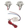 Set de 2 mini spots encastrés LED en aluminium 1W blanc chaud