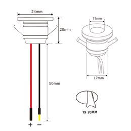 Juego de 4 mini focos empotrables de aluminio LED 3000K con transformador LED regulable - plata