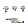 Set of 3 LED aluminium mini spot recessed spotlights / IP44 / 1W / 350mA 4000K