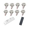 VBLED - LED-Lampe, LED-Treiber, Dimmer online beim Hersteller kaufen|8er Set 1W Aluminium Mini LED Einbaustrahler Spot warmweiß mit RF Funk Netzteil