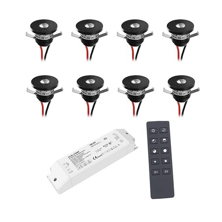 Mini Spotlights Set Of 6 1W LED Aluminium Mini Recessed Spotlights