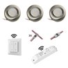 Set de 3 lampes LED pour armoires de cuisine avec bloc d'alimentation radio LED et télécommande