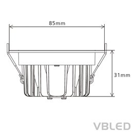 VBLED - LED-Lampe, LED-Treiber, Dimmer online beim Hersteller kaufen|LED Einbauleuchte in weiß - 10W 3000K