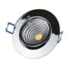 7W LED COB recessed spotlight 3000K dimmable - round - chrome - shiny