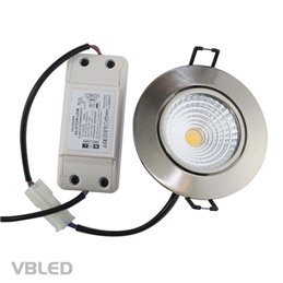 VBLED Spot encastré LED COB - rond - moulé sous pression - brossé - 7W