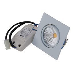 Spot encastré LED COB - angulaire - blanc - brillant - 7W