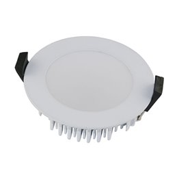 7W LED COB inbouwspot 3000K dimbaar - rond - chroom - glanzend