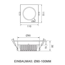 VBLED Apparecchio da incasso a LED "Ocean II S" - 13W