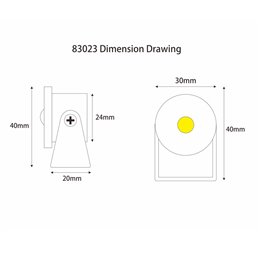 Juego de 4 mini focos de superficie de 1W - orientables y basculantes - 80lm blanco cálido con fuente de alimentación