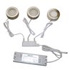 Set of 3 4W LED recessed and surface mounted luminaires swivelling IP20 12V 3000K warm white 175 lumen