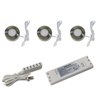 Set di 3 apparecchi LED da incasso e da superficie da 4W orientabili IP20 12V 3000K bianco caldo 175 lumen