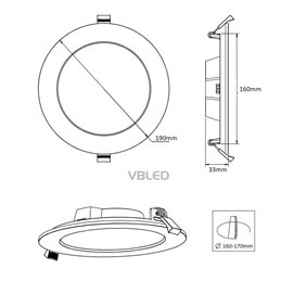 Foco empotrable LED VBLED - extraplano - 16W