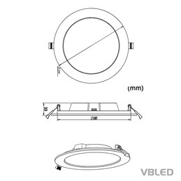 Luminaire encastré à LED - extra plat - 20W