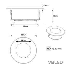 Juego de 6 mini luminarias LED empotrables en baño KIT 12V 3000K