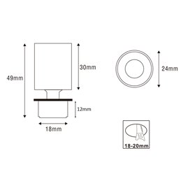 VBLED - LED-Lampe, LED-Treiber, Dimmer online beim Hersteller kaufen|LED Mini Einbaustrahler "TINI" 1W Rotier- & Schwenkbar