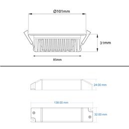 Afstembaar wit LED inbouwarmatuur 15W 3000-6500K