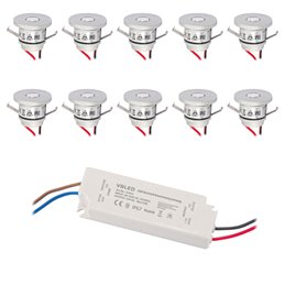 Lote de 6 mini focos empotrables de aluminio LED de 3W "Luxonix" blanco cálido con fuente de alimentación regulable