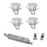 VBLED - LED-Lampe, LED-Treiber, Dimmer online beim Hersteller kaufen|4er Set 1W Mini-Einbauspot Warmweiss mit LED Trafo 12V DC, IP67