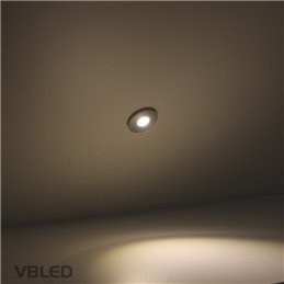 1W VBLED LED Mini Inbouwspot "ALDYNE" Zilver - 12VDC - IP65 - 3000K