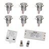 6er EZDIM Set 1W Mini Spot Encastré IP65 Blanc Chaud Incl.12W LED Transformateur