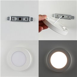 Universele LED paneel opbouw/opbouw Ronde Extra Flat 12W 3000K 840lm