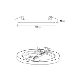 Panel LED universal de montaje en superficie/montaje redondo extraplano 12W 3000K 840lm