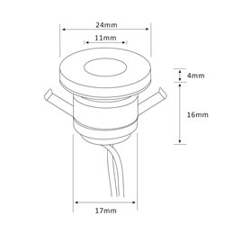 1W VBLED LED Mini Inbouwspot "ALDYNE" Zijlicht Minispot - 12VDC - IP65 - 3000K