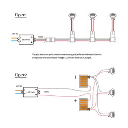 Juego de 2 mini focos empotrables de 1W Incl. transformador LED 6W 12V CC