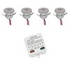 Set di 4 mini faretti da incasso da 1W Incl. trasformatore LED 12V DC