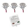 Set of 3 1W mini recessed spotlights Incl. 12W LED transformer IP67 waterproof 12V DC