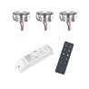 Set di faretti da incasso Mini Spot LED da 3W bianco caldo con alimentatore wireless e telecomando